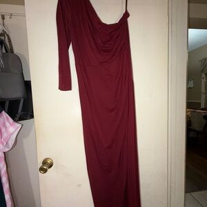 Amazon Long Sleeve Burgundy Dress